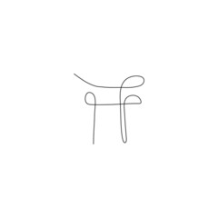 One line Thorium gate japanese symbol. Trendy concept fashion design. Vector illustration