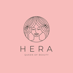 woman beauty logo vector minimalist illustration design, feminine logo design