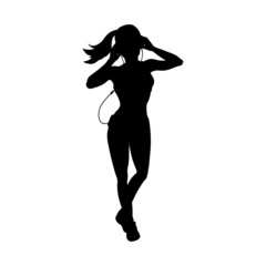 Fototapeta na wymiar Silhouette of a dancing girl