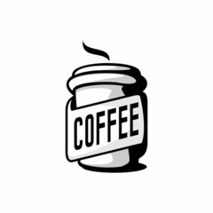 vector of a cup of coffee on a white background