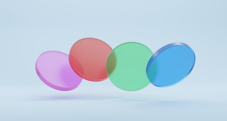 3D illustration Colorful objects abstract background, banner design