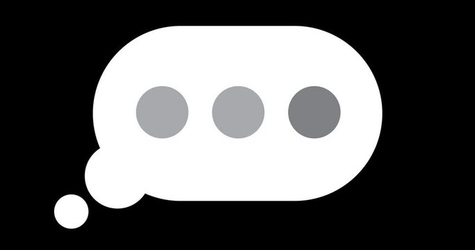 Simple element of a Thought bubble popping up with loading dots and Courage word. Taking a long time to type an email or text message. Strong business concept.