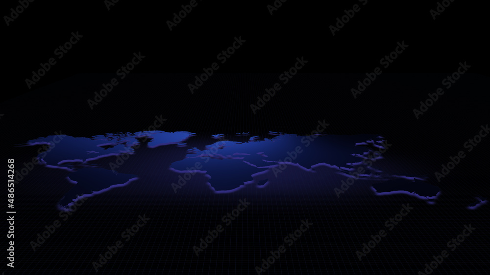Aufkleber Futuristic global map continents, cartography in abstract particles illustration. World map element of this clip furnished by NASA