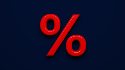 sale percent symbol in front of background - 3D Illustration