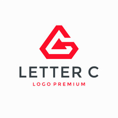 Letter C triangle logo vector image