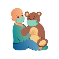 A little boy with childhood cancer 