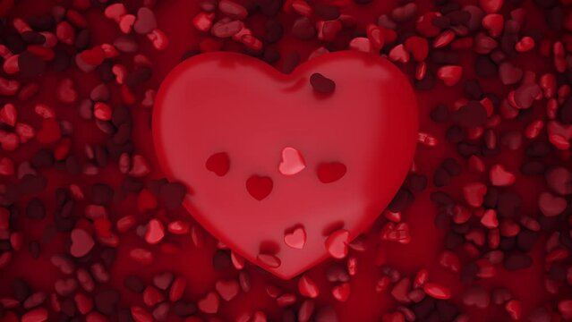Falling Tiny Valentine's Day Hearts 