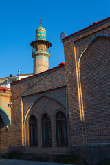 View of the minaret of the historic "Blue Mosque" in Yerevan. Armenia 