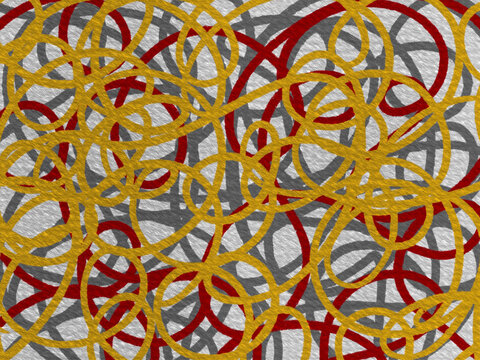 Colorful Red,yellow And Gray  Swirl Line Modern Art  Abstract  Wallpaper  Background