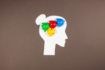 brain work and study in new idea. concept of adequate thought and healthy brain