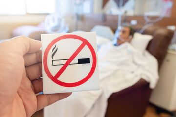 no smoking sign in the patient room