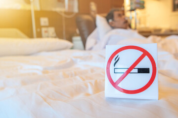 no smoking sign in the patient room