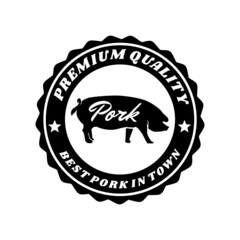 Pork silhouette badge logo