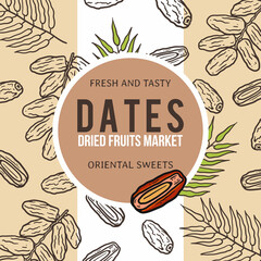 Illustration of date fruit packaging for sale