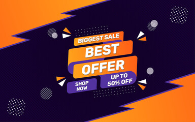 Biggest sale best offer sale banner with editable text effect
