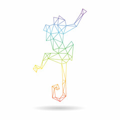 Monkey triangle shape abstract isolated on a white background, vector illustration