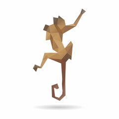 Monkey triangle shape abstract isolated on a white background, vector illustration