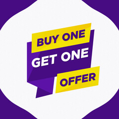 Buy one Get one offer sale banner with editable text effect