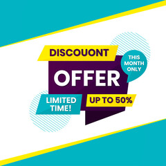 Discouont offer sale banner with editable text
