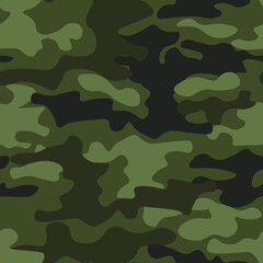 Camouflage texture seamless pattern. Abstract modern military camo background for fabric and fashion textile print. Vector illustration.