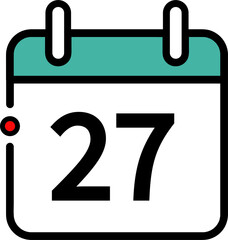 digital drawing of a calendar from the number 1 (one) to the number 31 (thirty one), which can be used in all months of the year and as icons of agendas for meetings.