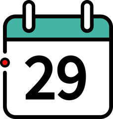 digital drawing of a calendar from the number 1 (one) to the number 31 (thirty one), which can be used in all months of the year and as icons of agendas for meetings.