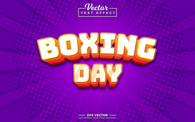 Boxing Day 3d editable text effect