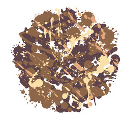円形のスプラッシュ背景装飾イラスト　チョコレートイメージ　垂れたインク　飛沫