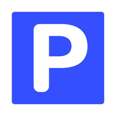 Parking sign. Motor pool icon. Editable vectors.