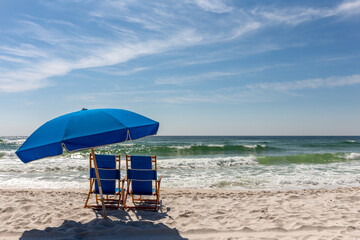Beach Chairs and Umbrella