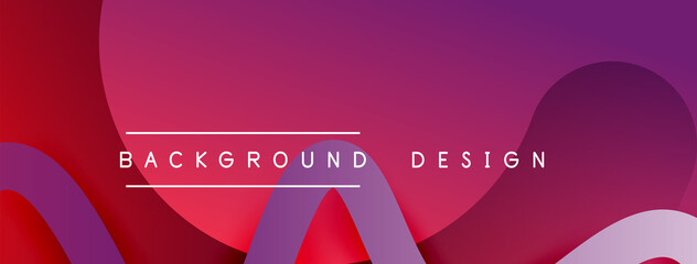 Abstract gradient background with wave line with shadow effect. Geometric composition. 3D shadow effects and fluid gradients