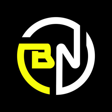 BN letter logo design on black background Initial Monogram Letter BN Logo Design Vector Template. Graphic Alphabet Symbol for Corporate Business Identity