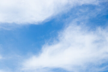 Clear blue color sky with white cloud background