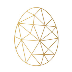 golden geometric easter egg - vector illustration