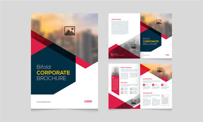 Corporate business bifold brochure design template
