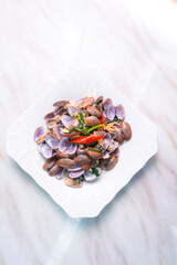 mussels on a white plate