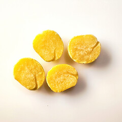 Macro shot of Toor Lentils on white background.