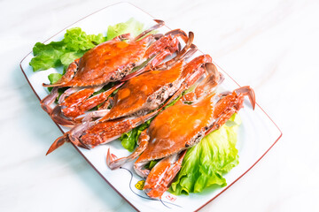 cooked crab on a plate