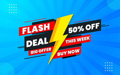 Flash Deal Bei Offer banner with editable text effect