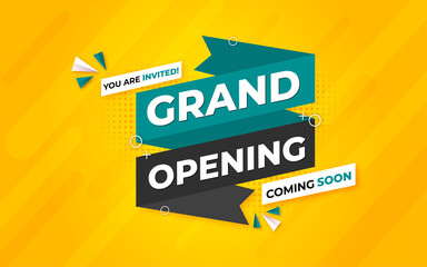 Grand Opening Coming Soon banner with editable text effect