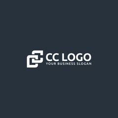 CC LETTER LOGO DESIGN VECTOR