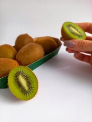 juicy green kiwi on the table