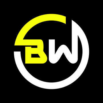 BW letter logo design on black background Initial Monogram Letter BW Logo Design Vector Template. Graphic Alphabet Symbol for Corporate Business Identity