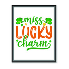 Happy St.Patric's Day typography on white background vector. Happy Saint Patrick's Day Vector illustration for T-Shirts, Mugs, Bags, Poster Cards, and much more.