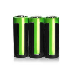 New N batteries on white background. Dry cell