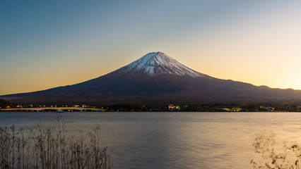 Views of the majestic Mount Fuji in japan
