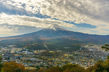 Views of the majestic Mount Fuji in japan