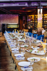 Restaurant table set. Party decoration