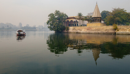Nilometer building, an Umayyad era structure for measuring the Nile Rivers clarity and water level during the annual flood season, located at Roda Island, River Nile, Cairo, Egypt