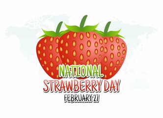 vector graphic of national strawberry day good for national strawberry day celebration. flat design. flyer design.flat illustration. - Powered by Adobe